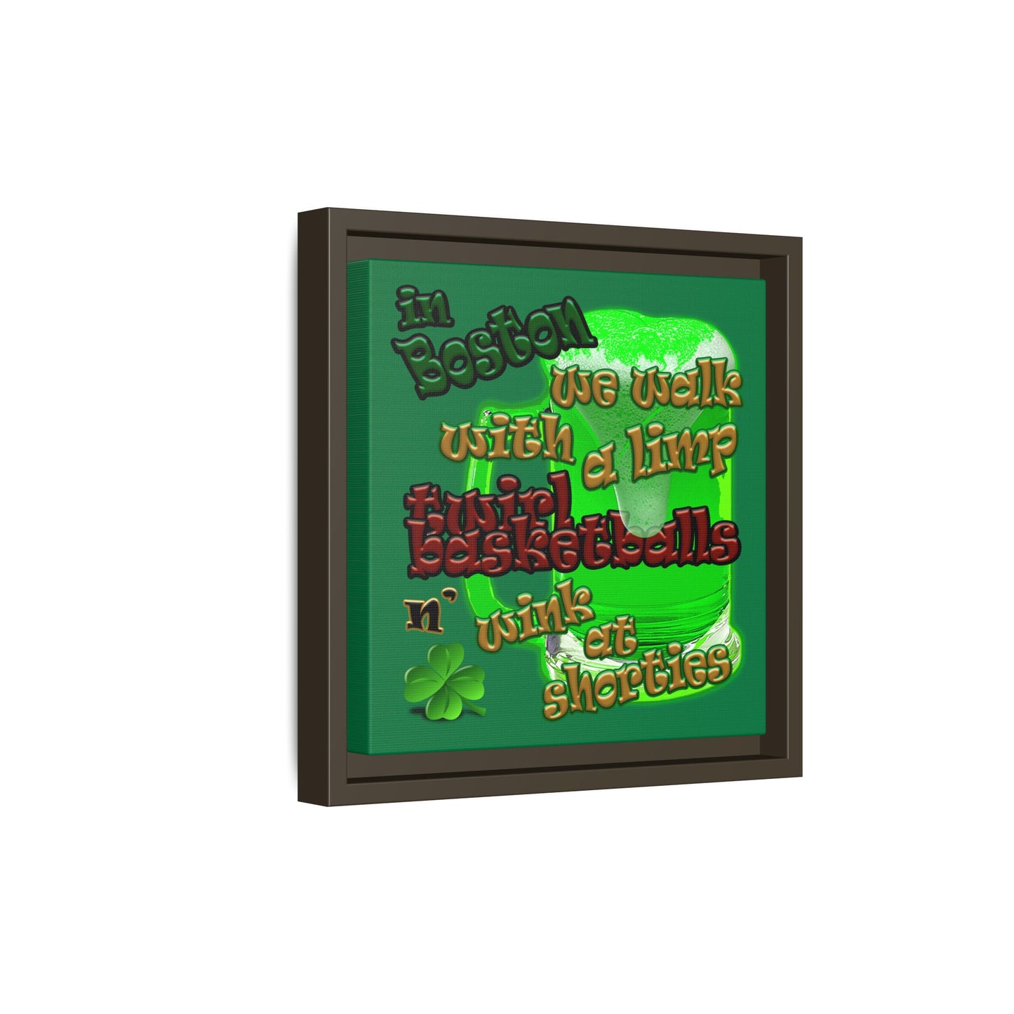 celtics logo - framed canvas art (dark green)