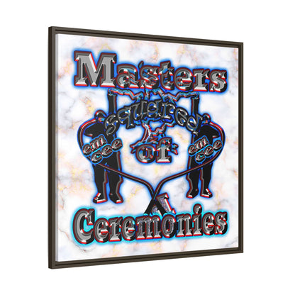 em cee squared - framed canvas art (white marble)