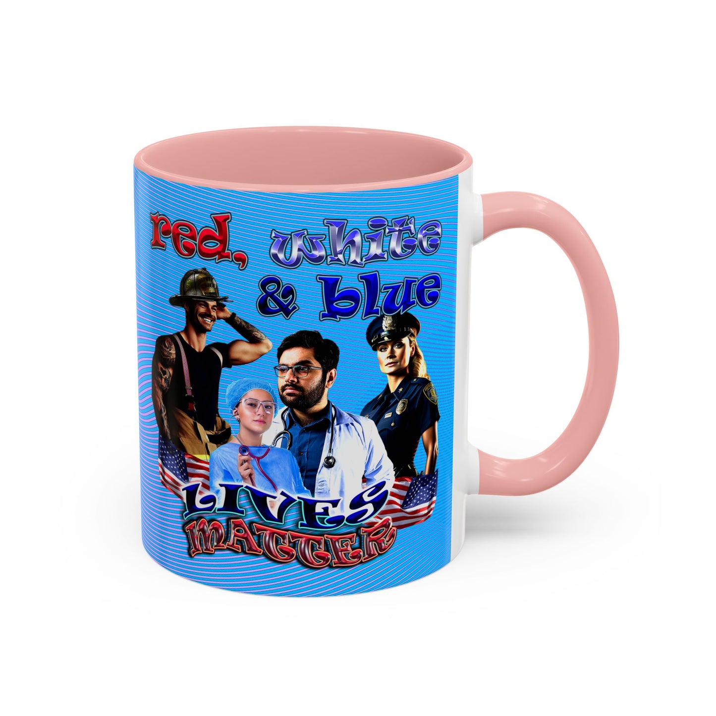 rw&b lives matter - Accent Mug (light blue-purple wave)