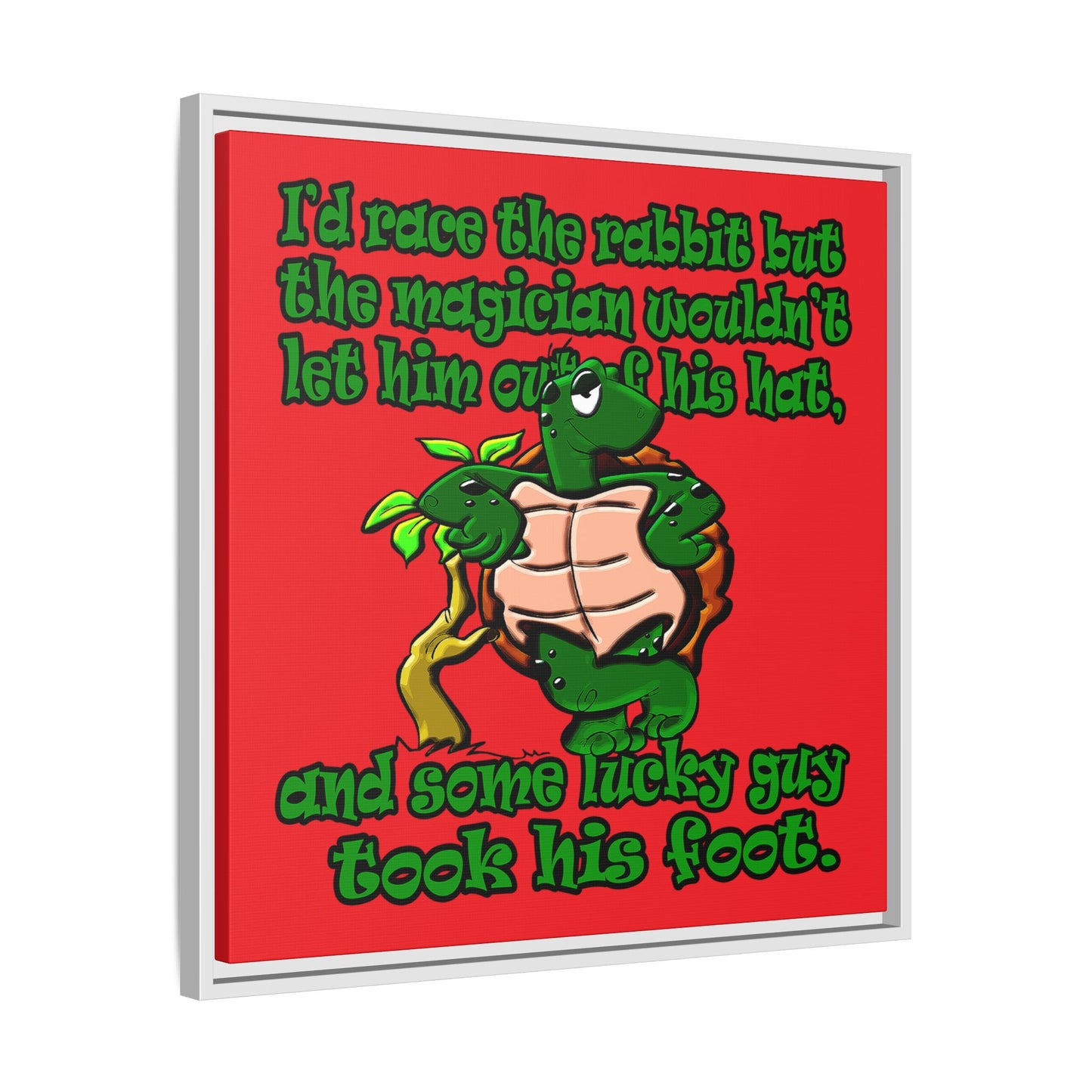 turtle race - framed canvas art (red)