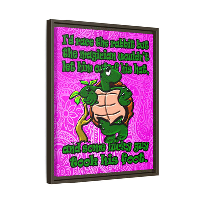 turtle race - framed canvas art (pink swirl)