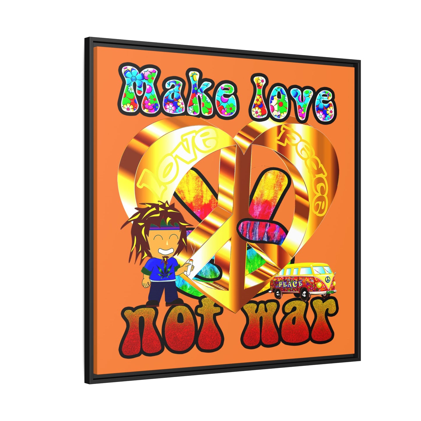 love peace - framed canvas art (crusta)