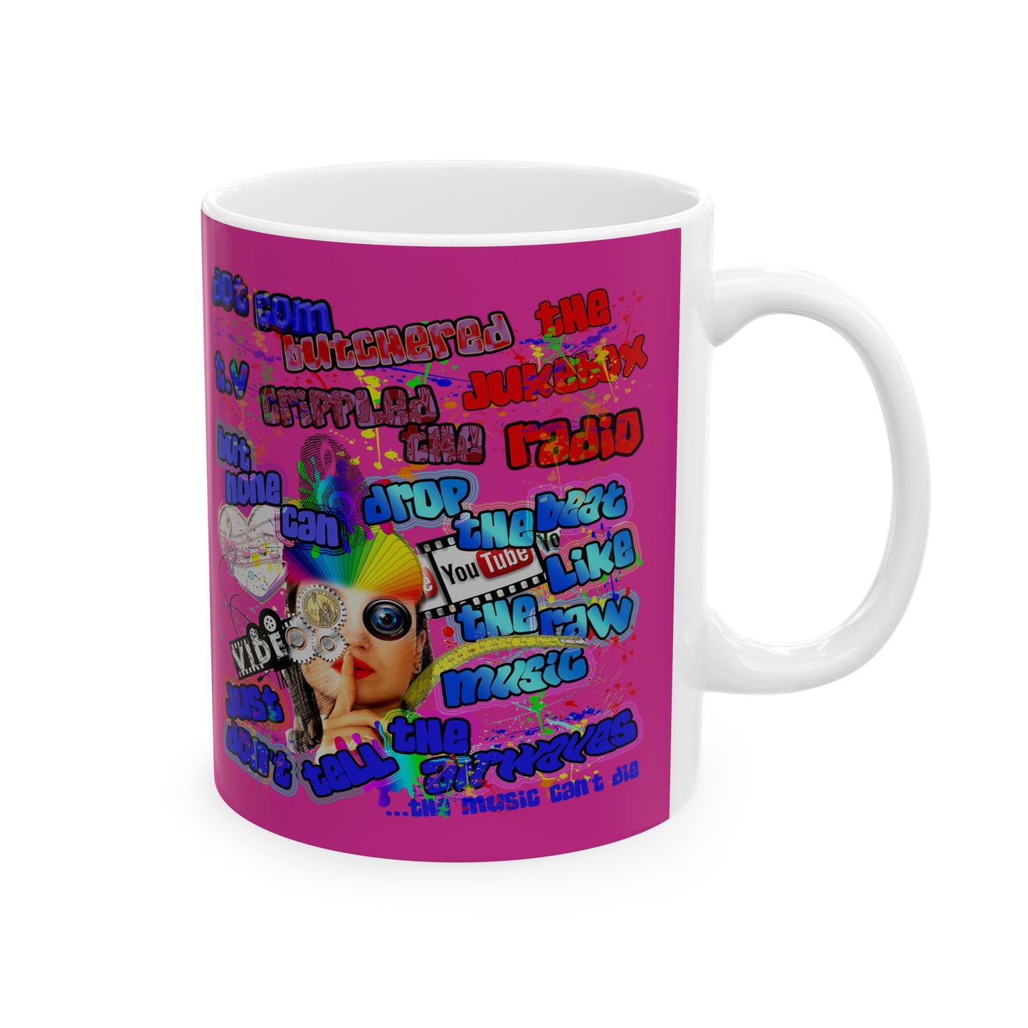 drop the beat - White Mug (pink)