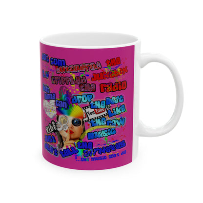 drop the beat - White Mug (pink)