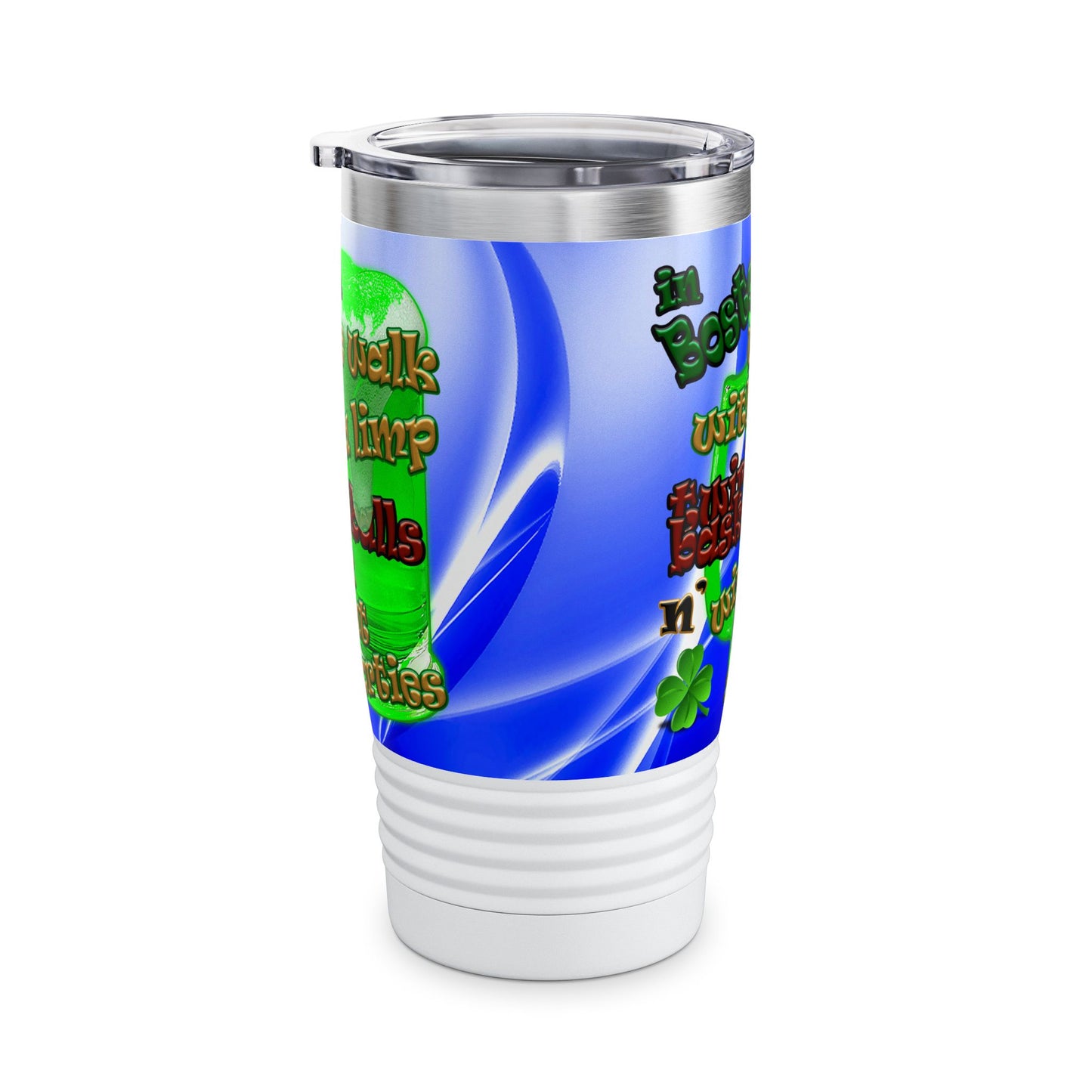 celtics logo - Ringneck Tumbler, 20oz (blue-white wave)