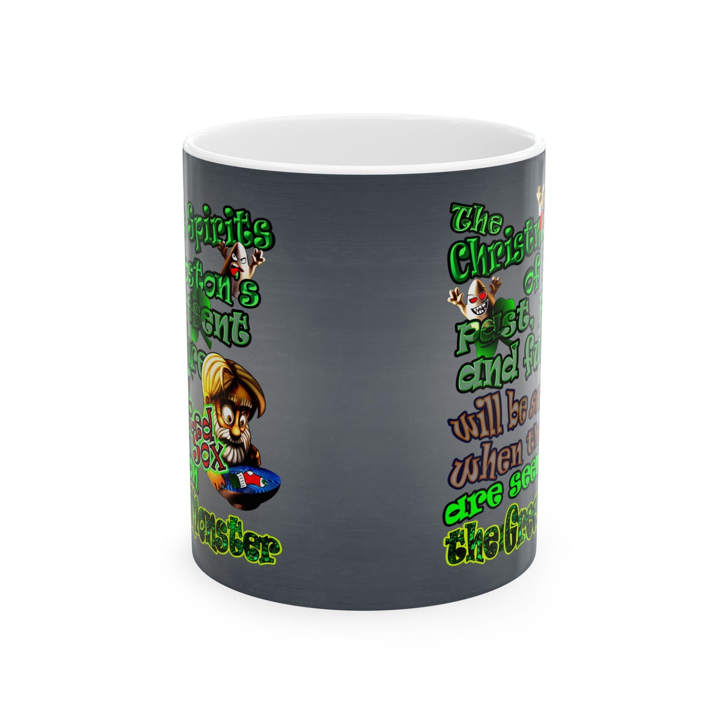 christmas spirits of boston - White Mug (grey-light grey)