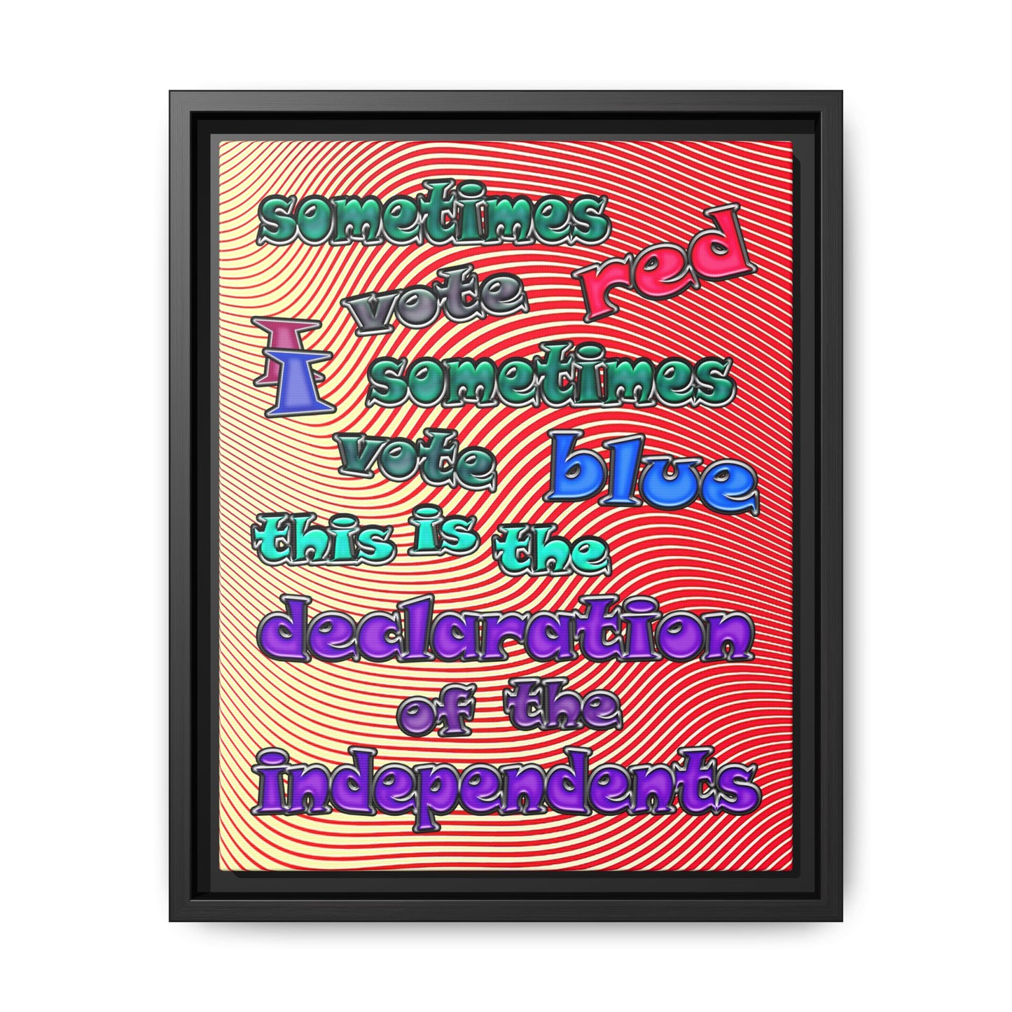 declaration of the independents - framed canvas art (yellow-orange wave)
