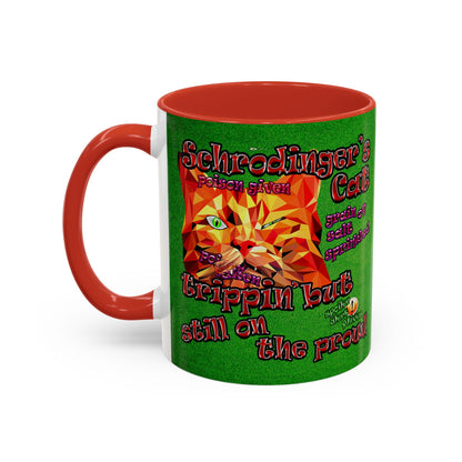 schrodinger's cat - Accent Mug (green turf)