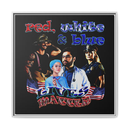 rw&b lives matter - framed canvas art (black)
