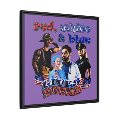 rw&b lives matter - framed canvas art (light purple)