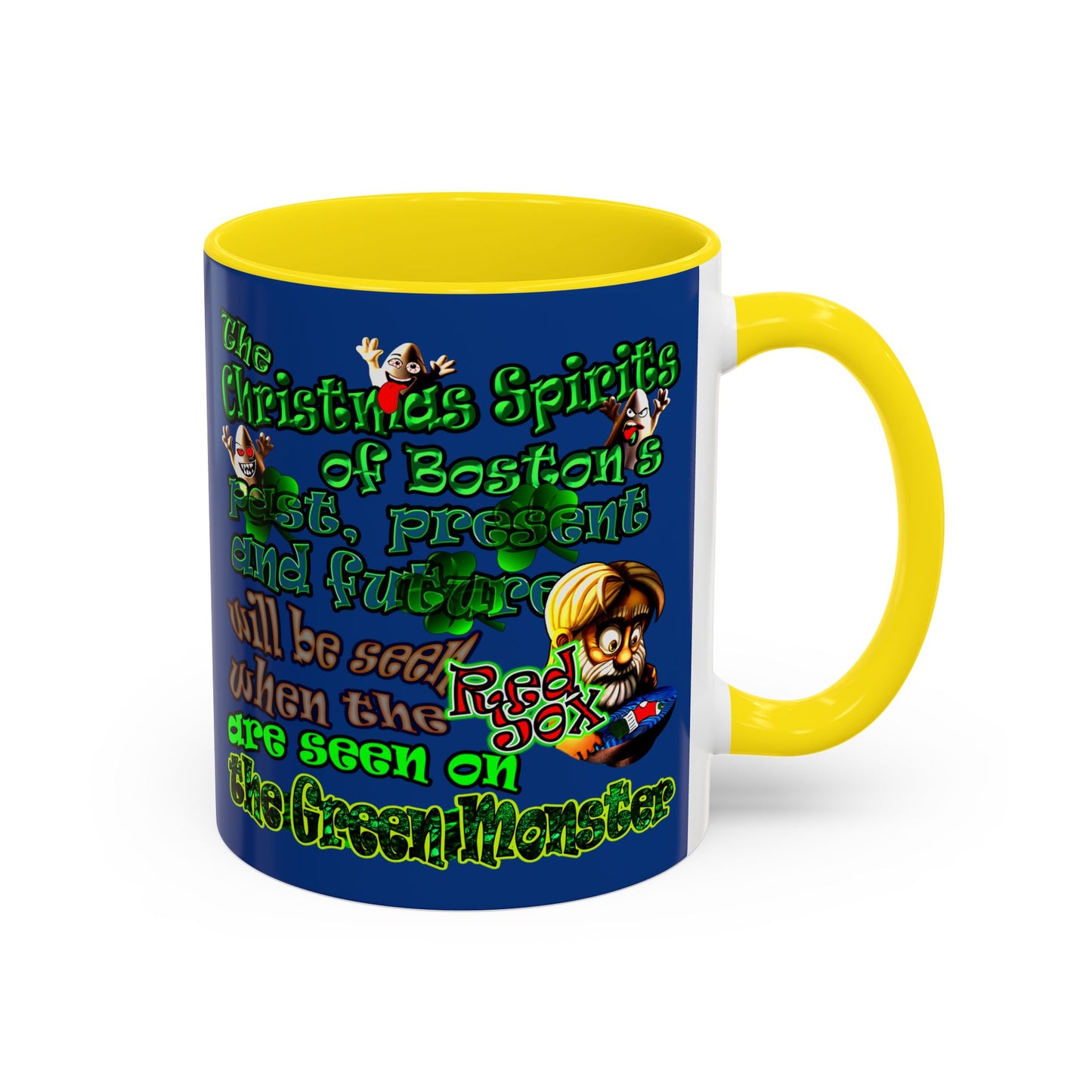 christmas spirits of boston - Accent Mug (dark blue)