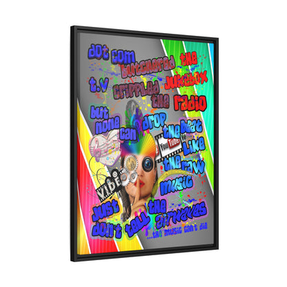 drop the beat - framed canvas art (rainbow split)