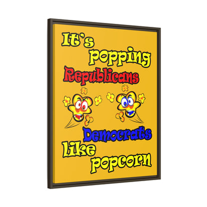 popping like popcorn - framed canvas art (yellow)