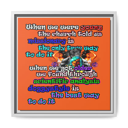 doggystyle - framed canvas art (orange)