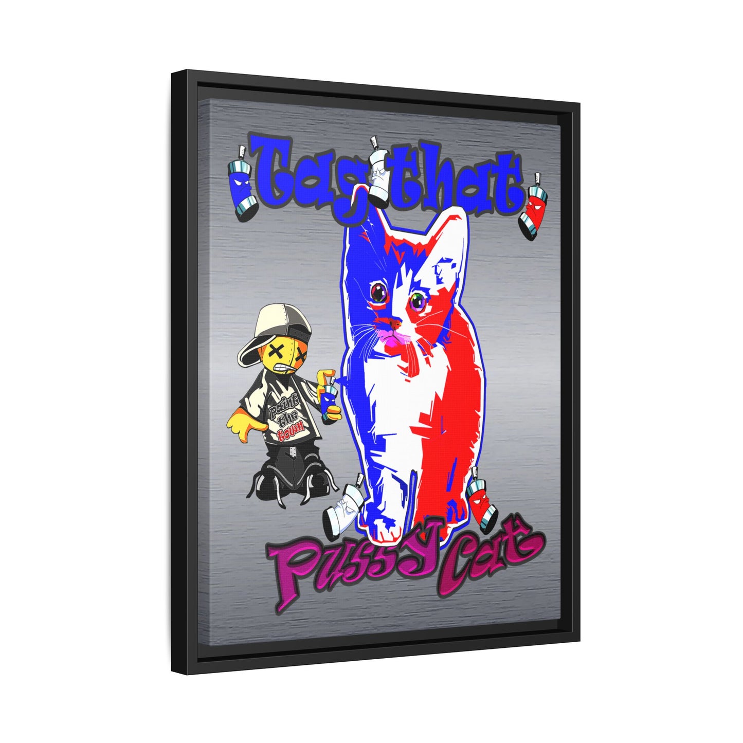 tag that - framed canvas art (brushed nickel)