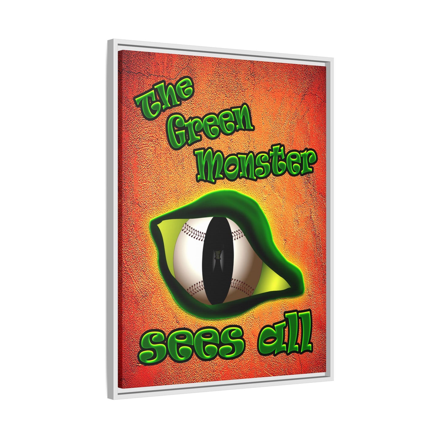 green monster - framed canvas art (burnt orange)