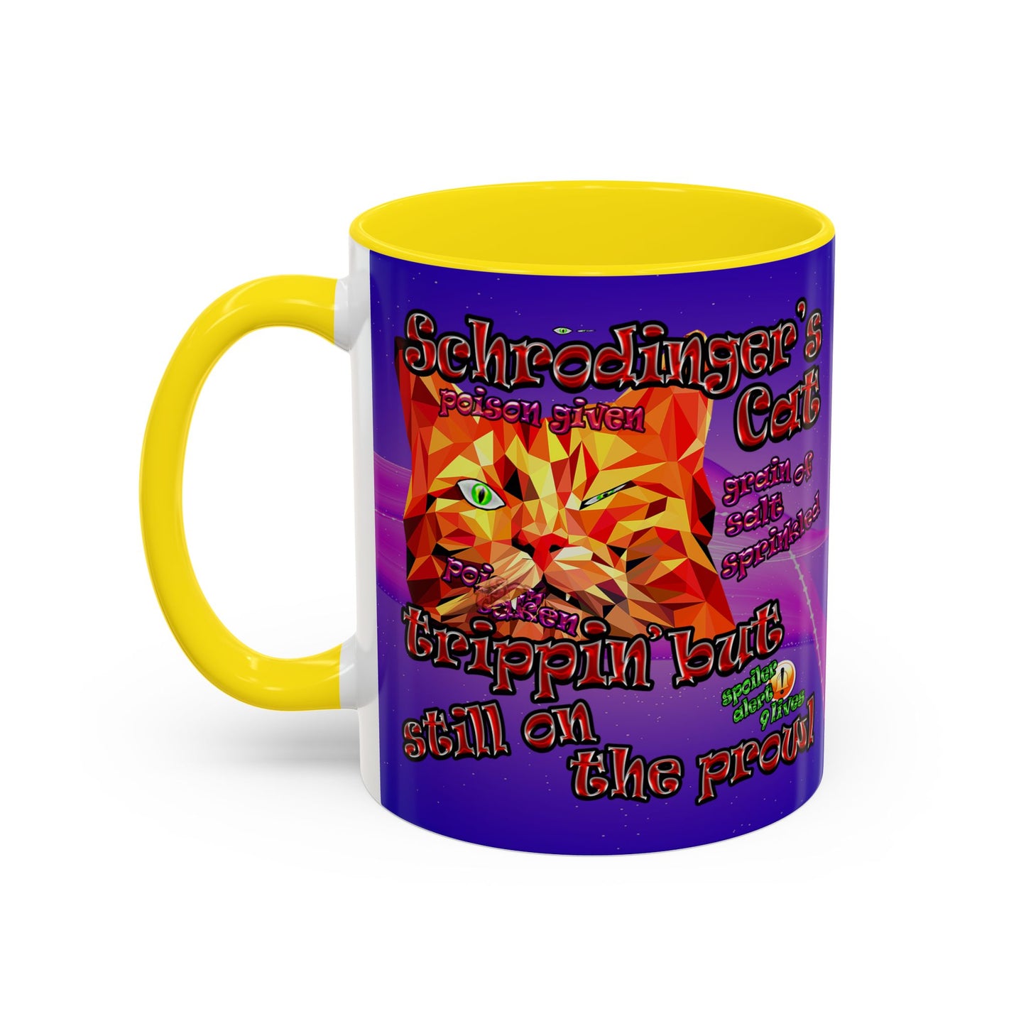 schrodinger's cat - Accent Mug (purple-pink wave)
