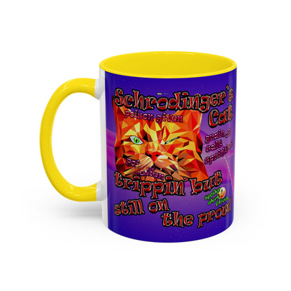 schrodinger's cat - Accent Mug (purple-pink wave)