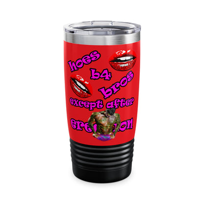 hoes b4 bros - Ringneck Tumbler, 20oz (red)