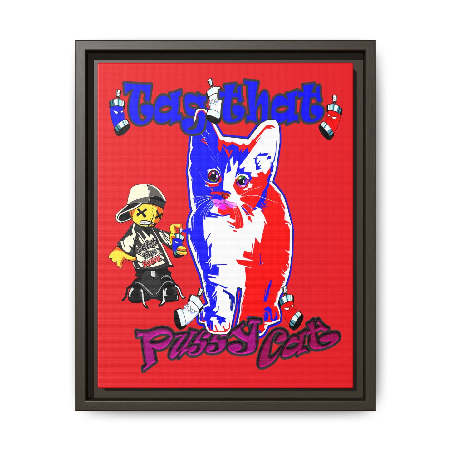 tag that - framed canvas art (red)