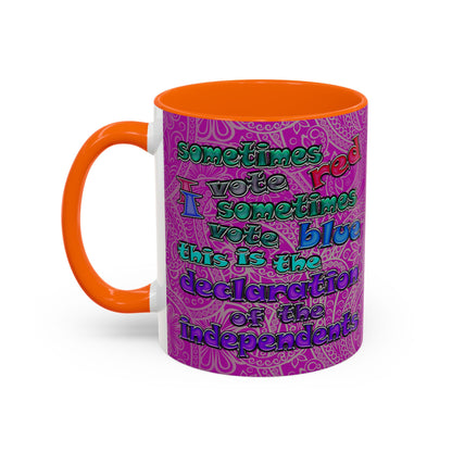 declaration of the independents - Accent Mug (pink swirl)