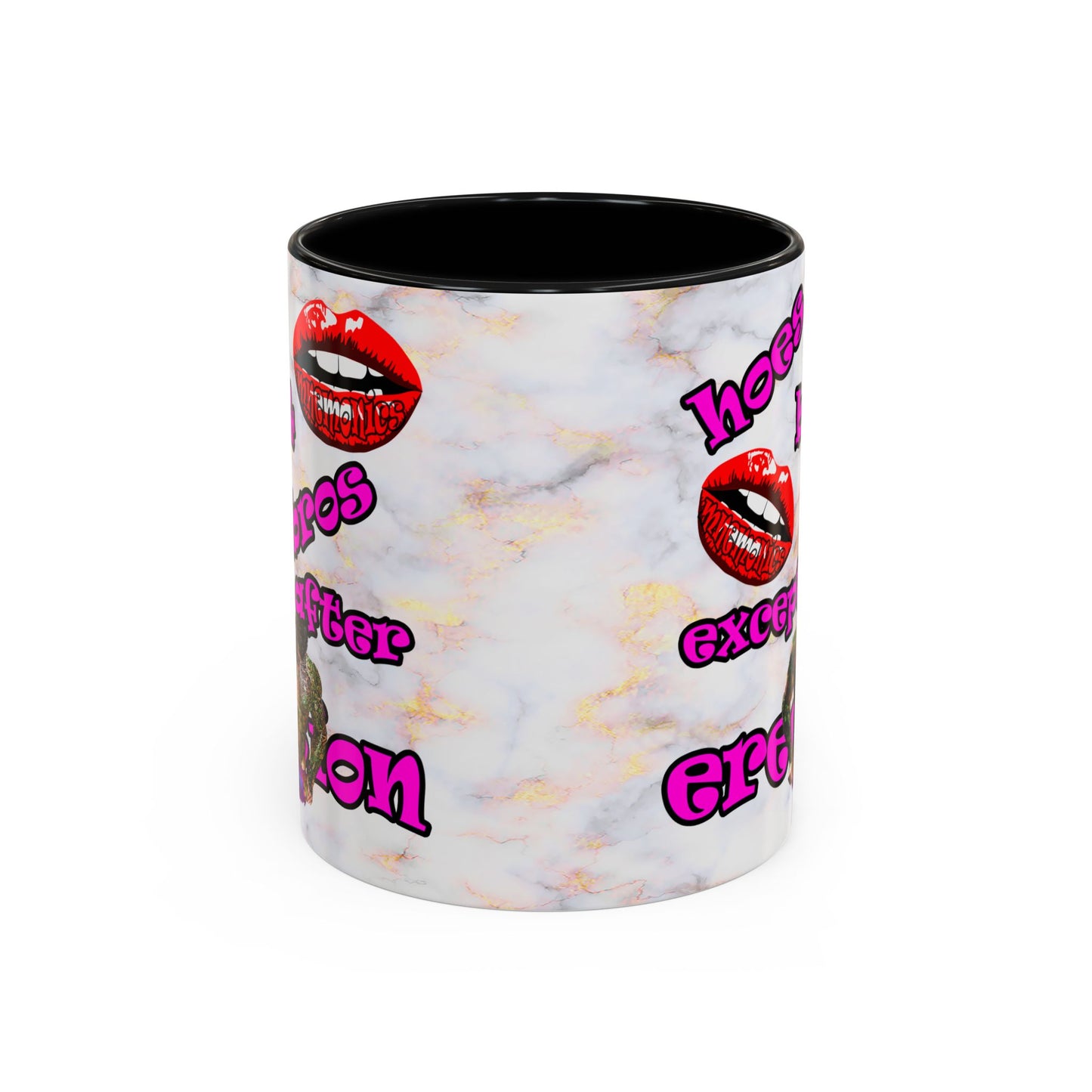 hoes b4 bros - Accent Mug (white marble)