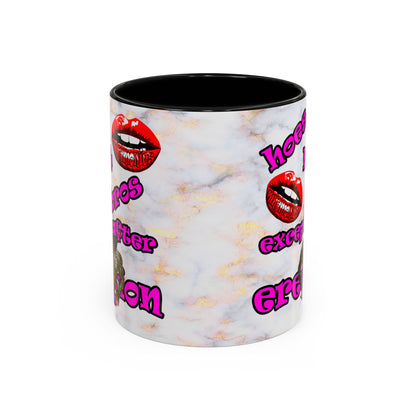 hoes b4 bros - Accent Mug (white marble)