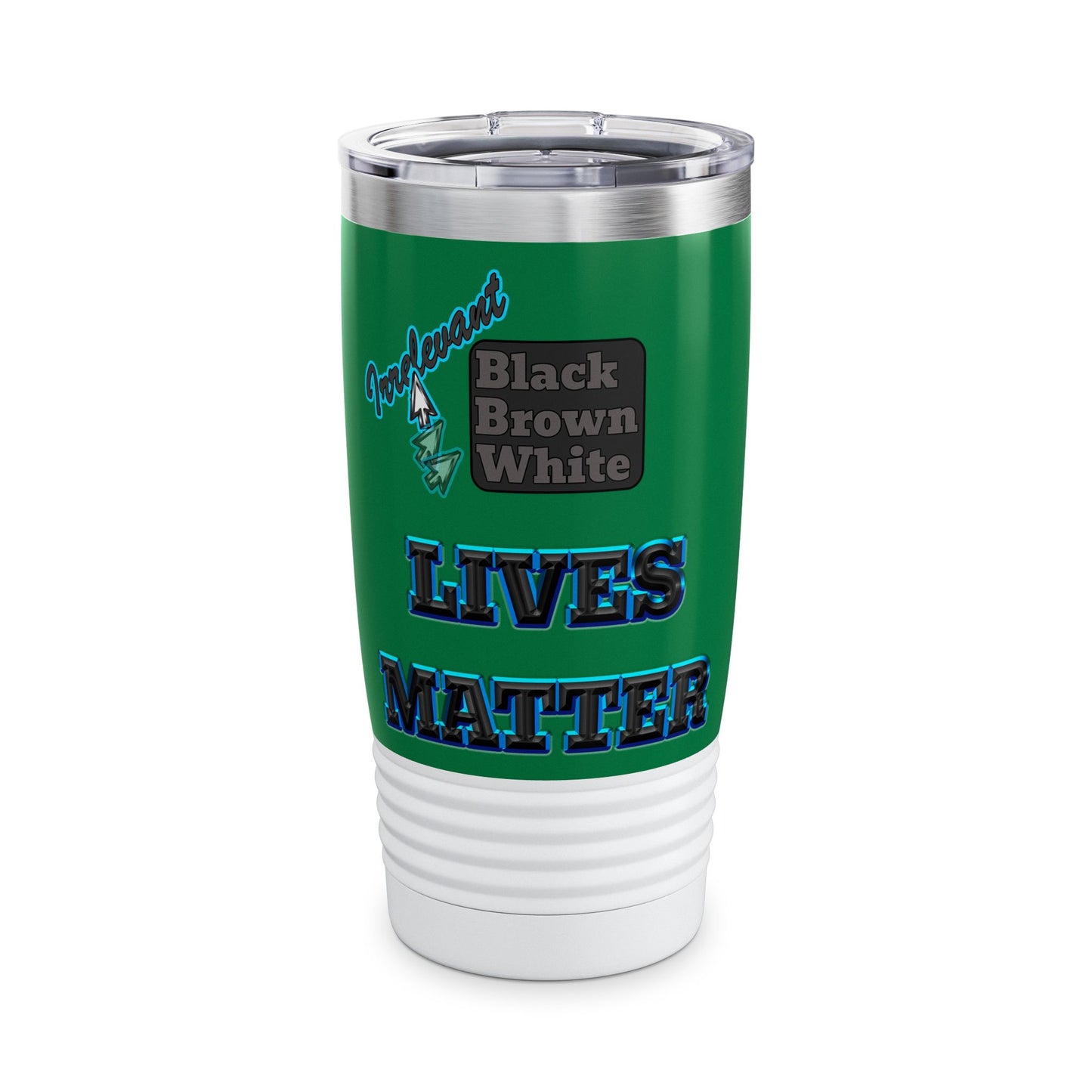 irrelevant - Ringneck Tumbler, 20oz (dark green)