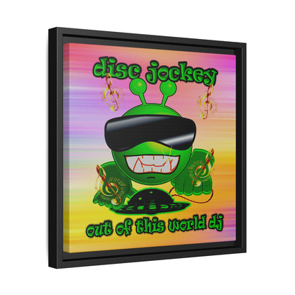 disc jockey - framed canvas art (color blur)