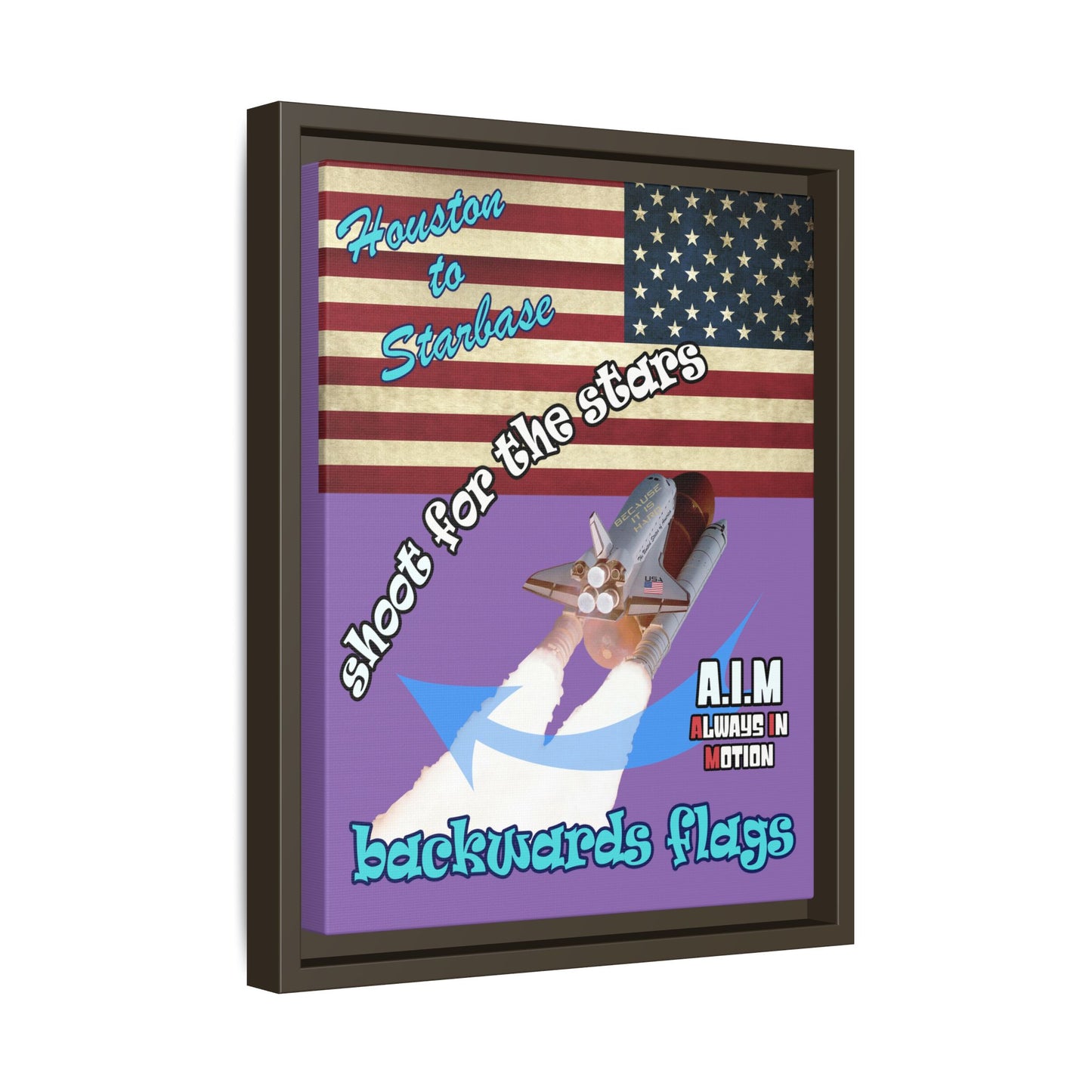 shoot for the stars - framed canvas art (light purple)
