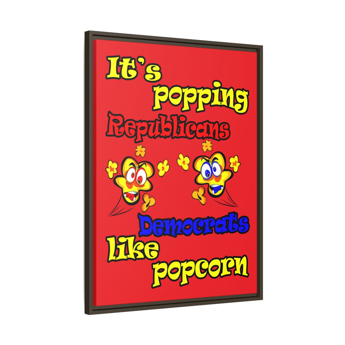 popping like popcorn - framed canvas art (red)