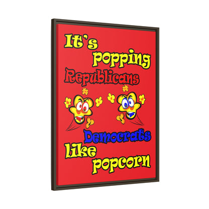 popping like popcorn - framed canvas art (red)