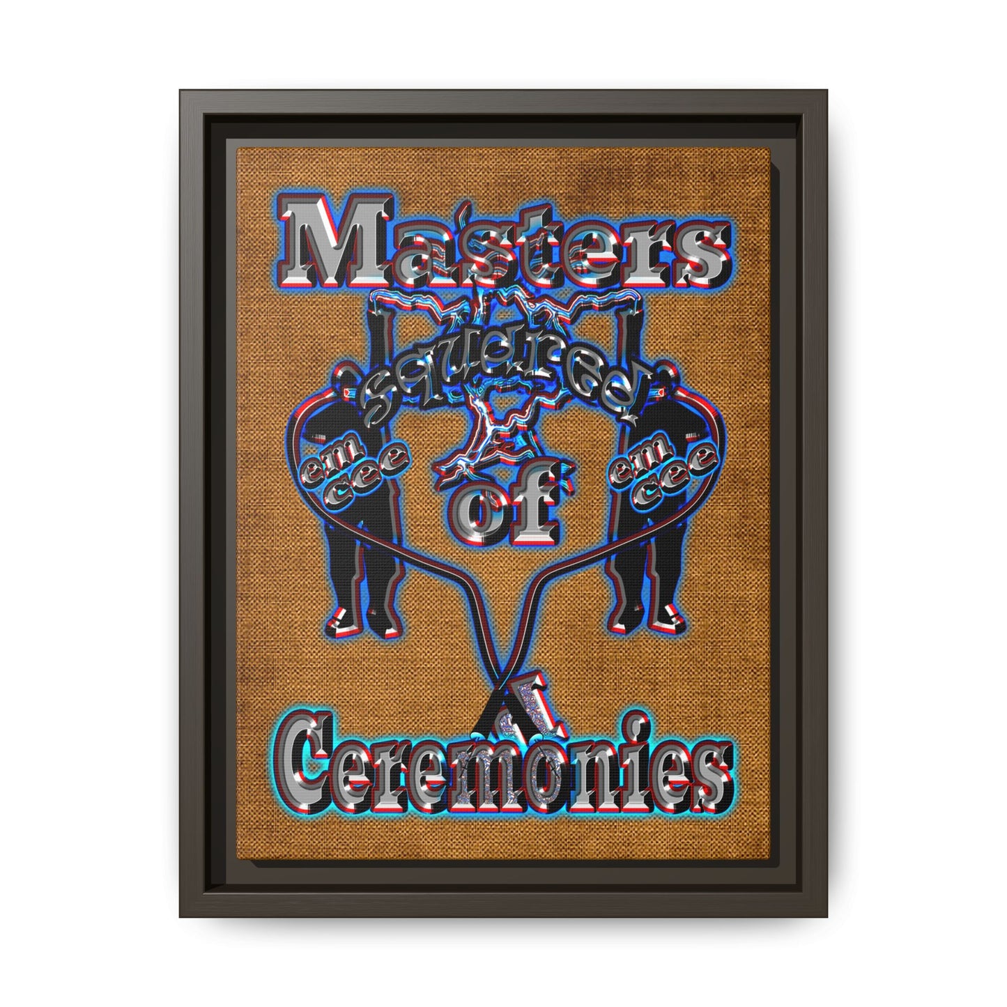 em cee squared - framed canvas art (brown papyrus)