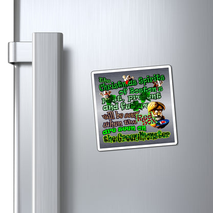 christmas spirits of boston - Magnets - (brushed nickel)