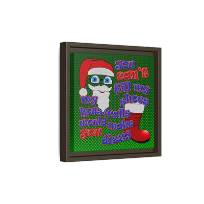 santa's shoes - framed canvas art (logo green)