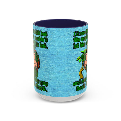 turtle race - Accent Mug (faded dark blue)