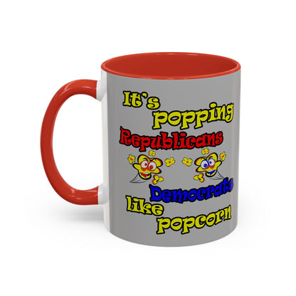 popping like popcorn - Accent Mug (light grey)