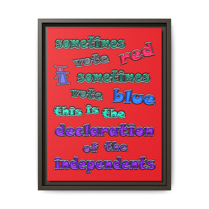 declaration of the independents - framed canvas art (red)
