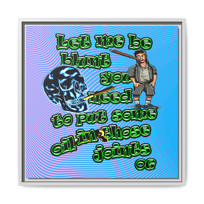 og - framed canvas art (light blue-purple wave)