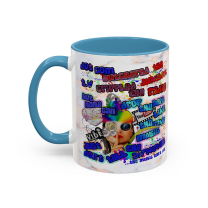 drop the beat - Accent Mug (white marble)