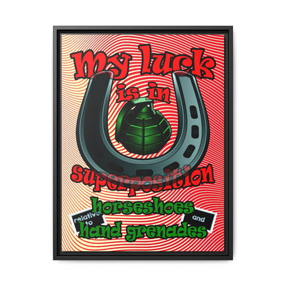 my luck - framed canvas art (yellow-orange wave)