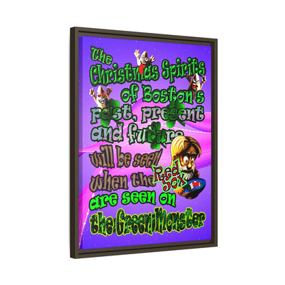 christmas spirits of boston - framed canvas art (purple-pink wave)