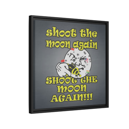 shoot the moon again - framed canvas art (grey-light grey)