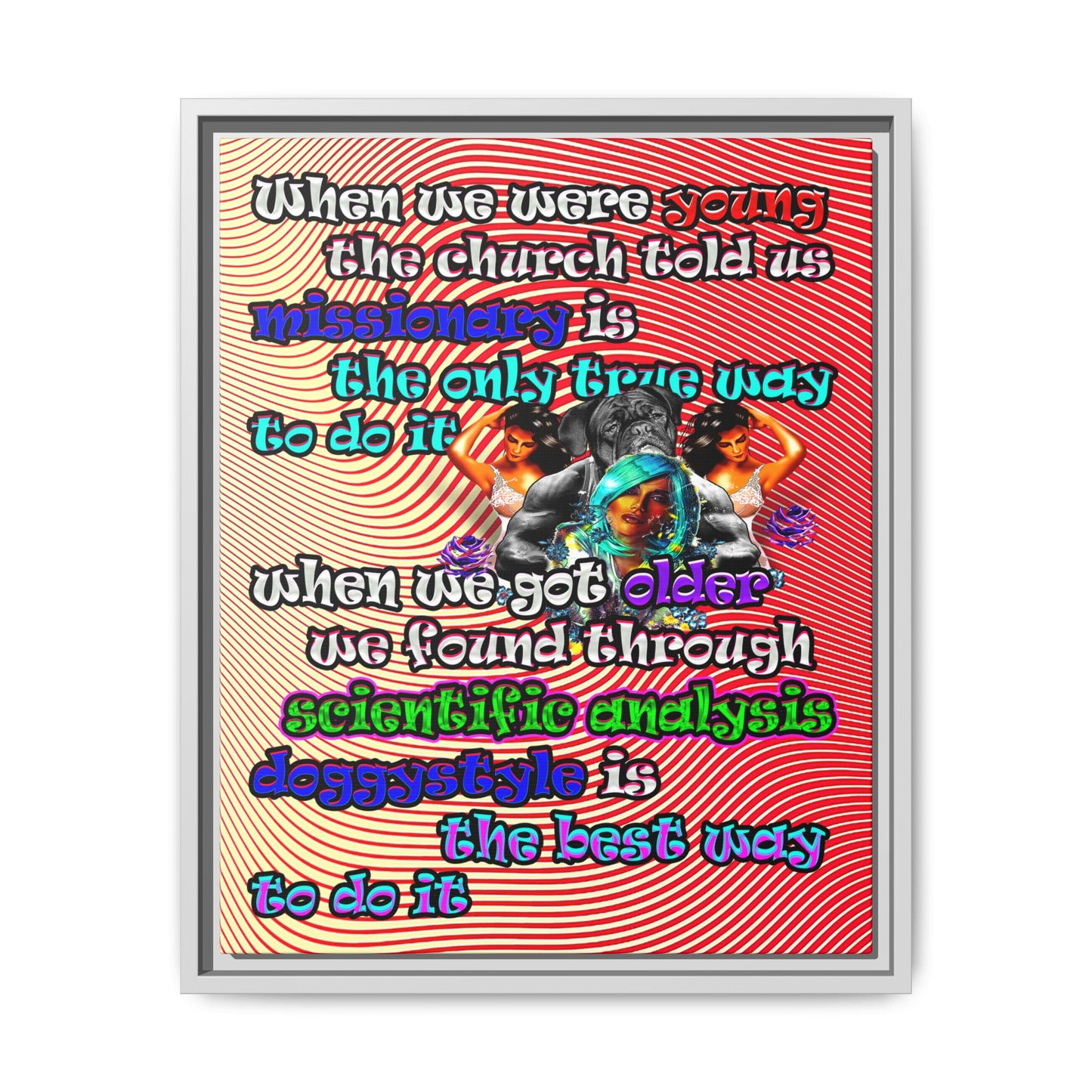doggystyle - framed canvas art (yellow-orange wave)