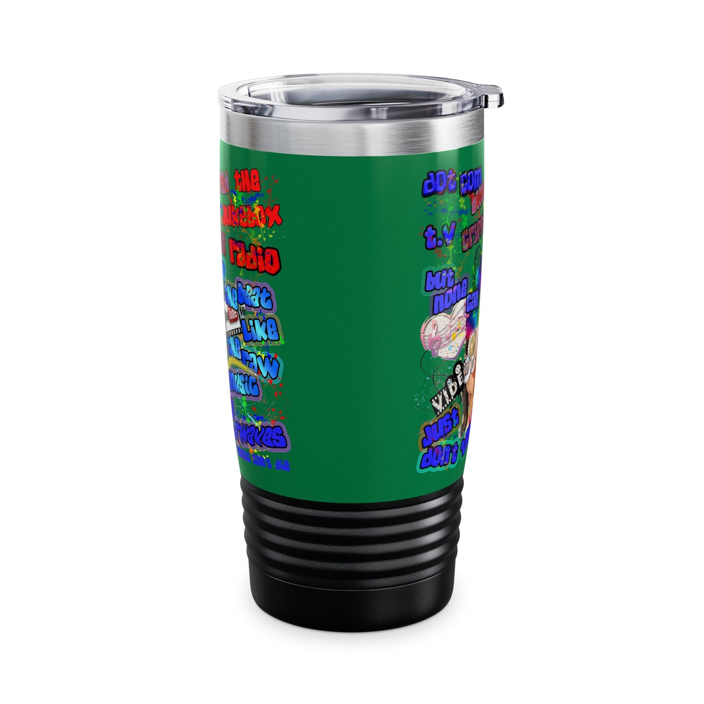 drop the beat - Ringneck Tumbler, 20oz (dark green)