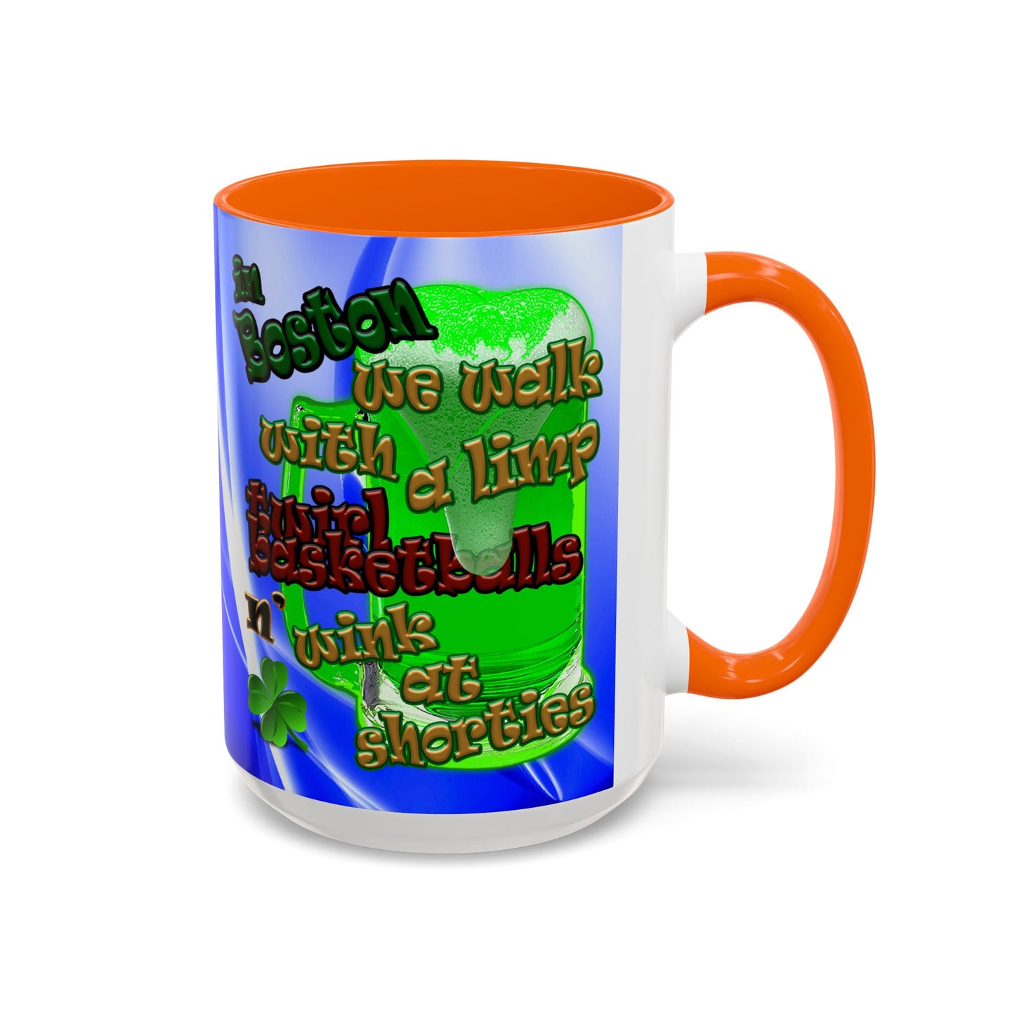 celtics logo - Accent Mug (blue-white wave)