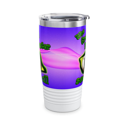 green monster - Ringneck Tumbler, 20oz (purple-pink wave)