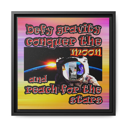defy conquer reach - framed canvas art (color blur)