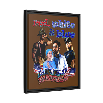 rw&b lives matter - framed canvas art (brown)