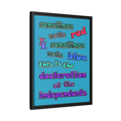 declaration of the independents - framed canvas art (turquoise)